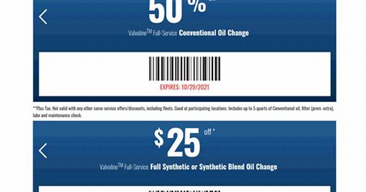 Valvoline Oil Change Coupons & Deals: Save Now!