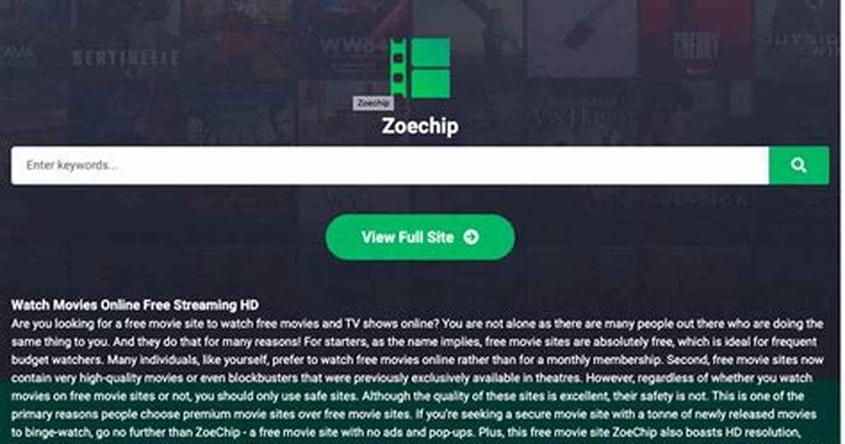 Zoechip Movie: a Comprehensive Guide to the Streaming Platform